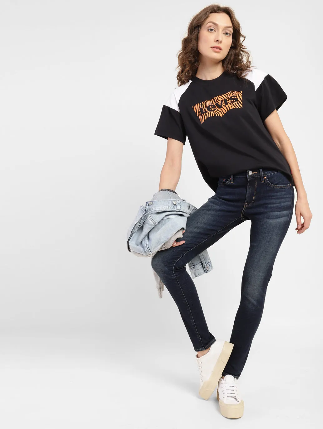 Women's 711 Blue Skinny Fit Mid Rise Jeans