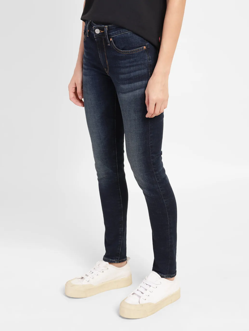 Women's 711 Blue Skinny Fit Mid Rise Jeans