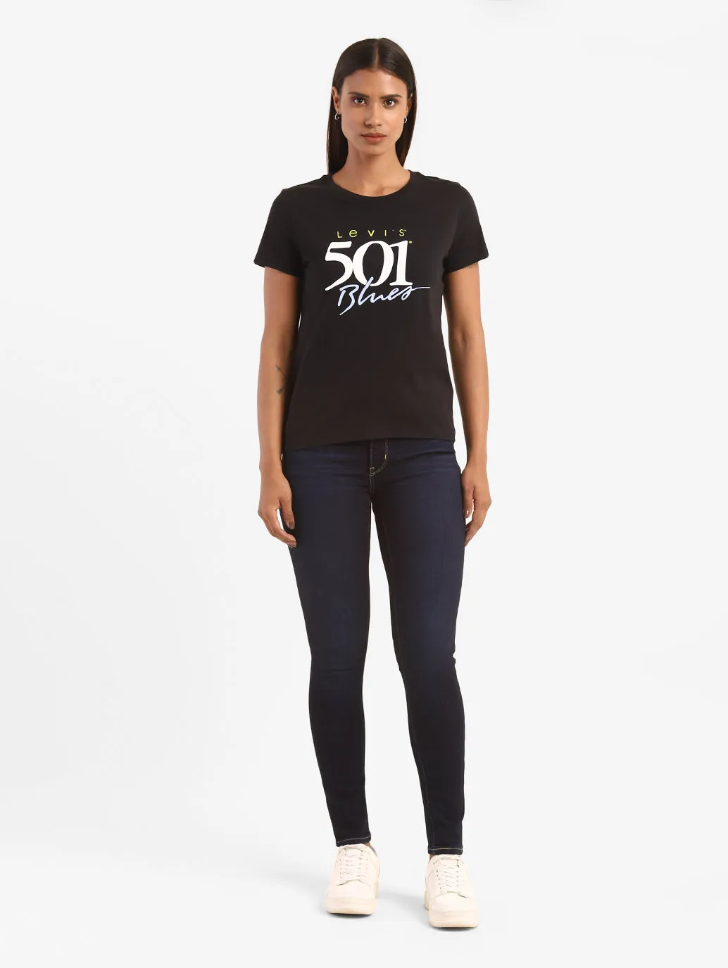 Women's 711 Blue Skinny Fit Mid Rise Jeans