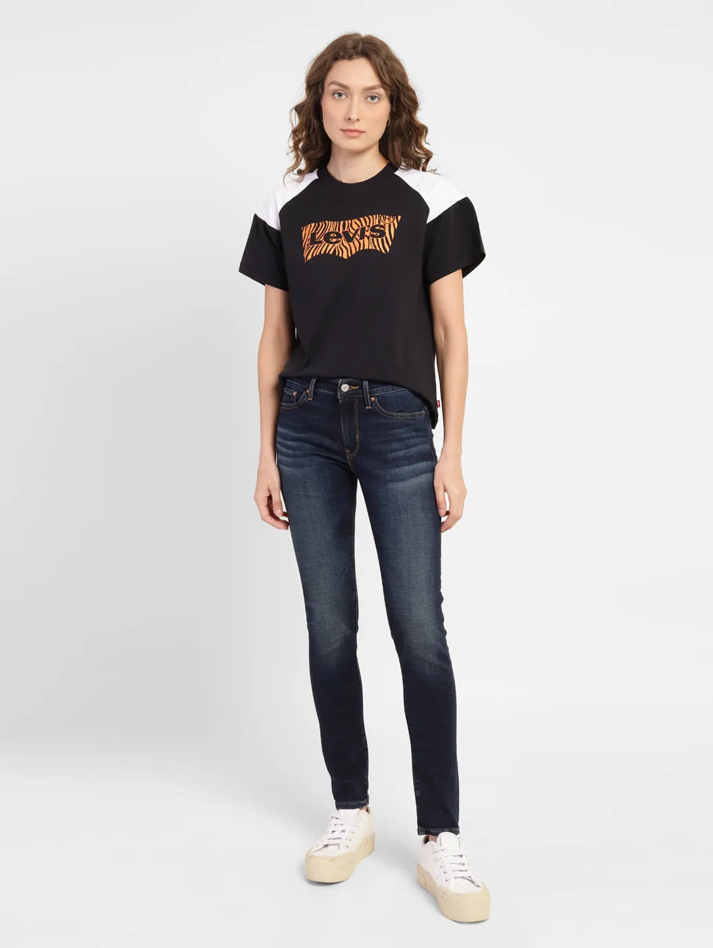 Women's 711 Blue Skinny Fit Mid Rise Jeans