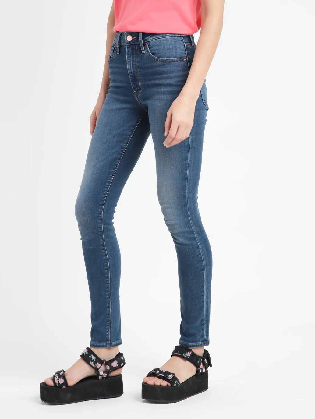 Women's 721 Blue Skinny Fit High Rise Jeans