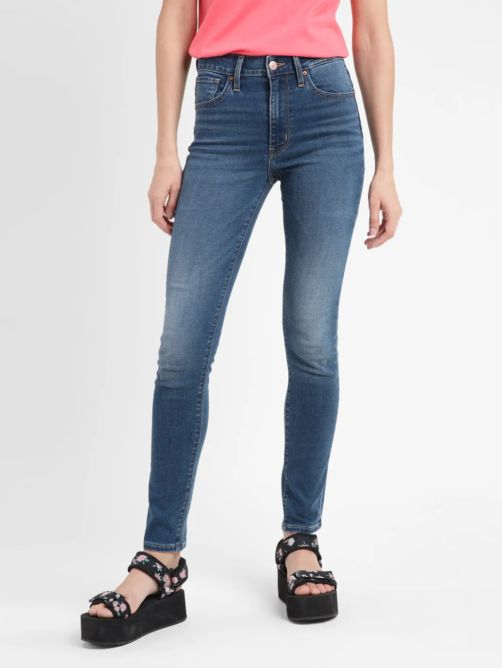 Women's 721 Blue Skinny Fit High Rise Jeans