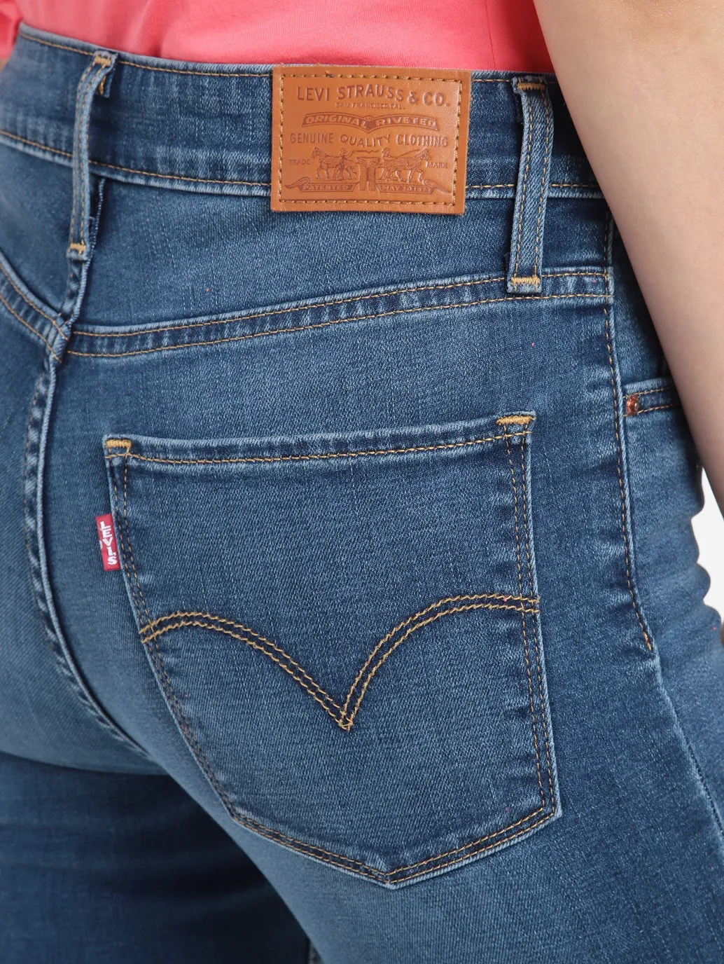 Women's 721 Blue Skinny Fit High Rise Jeans