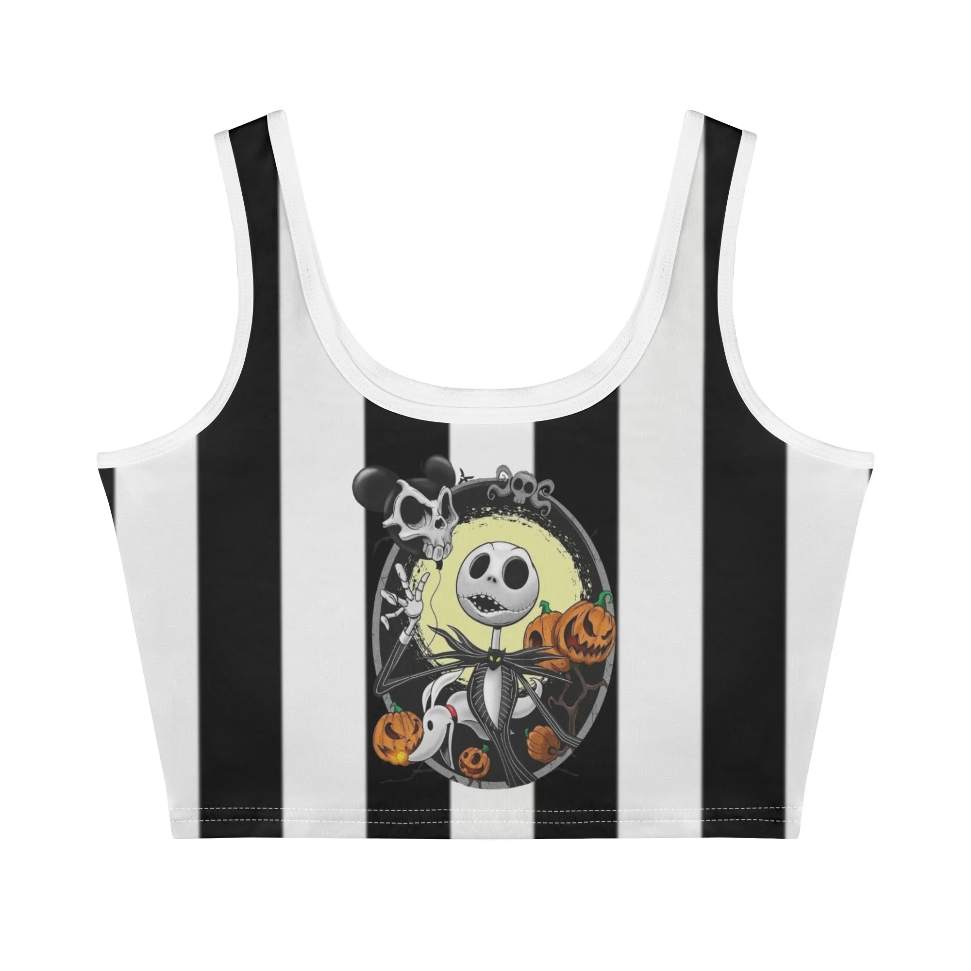 Women's Nightmare Before Christmas Pattern 2 Cropped Tank Top