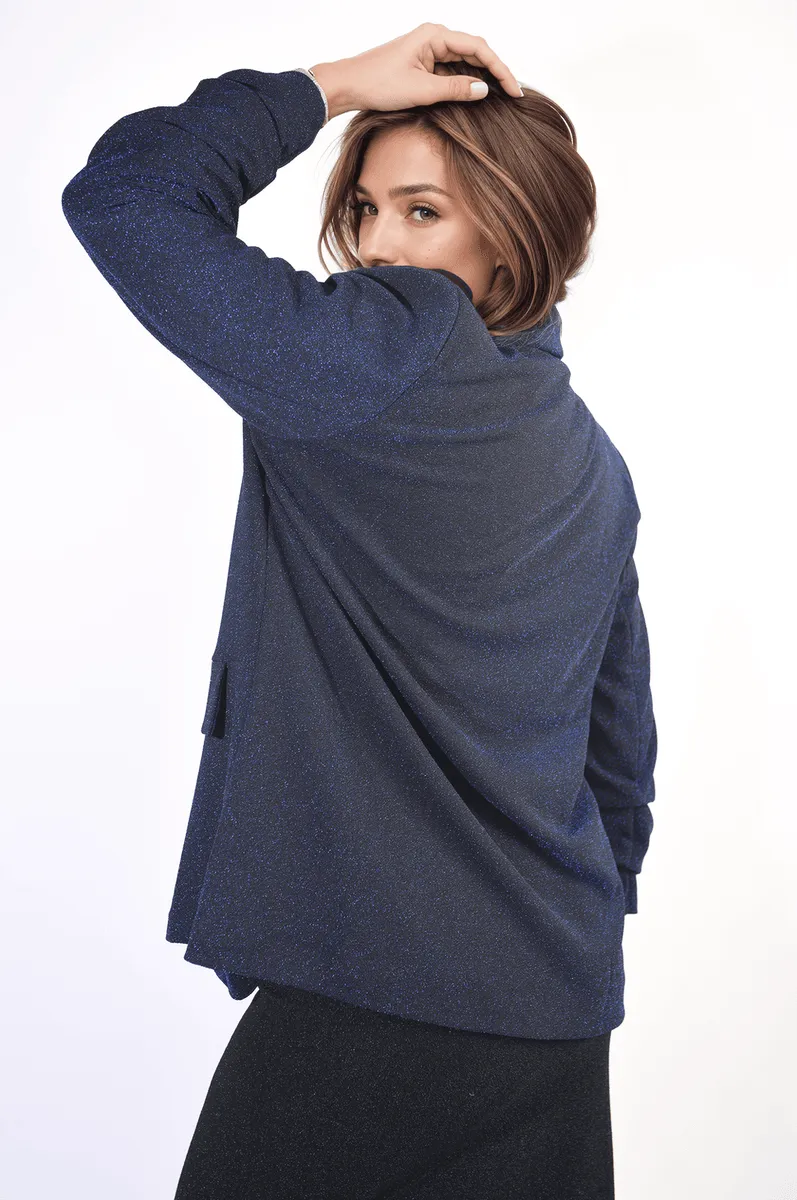 Womens Oversized Glitter Blazer Jacket