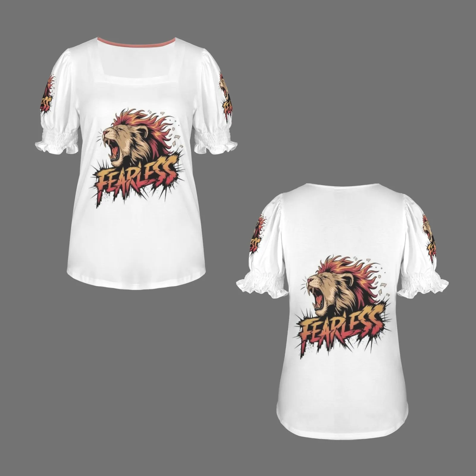 Women's Ruffle Trim Sleeve Square Neck T Shirts