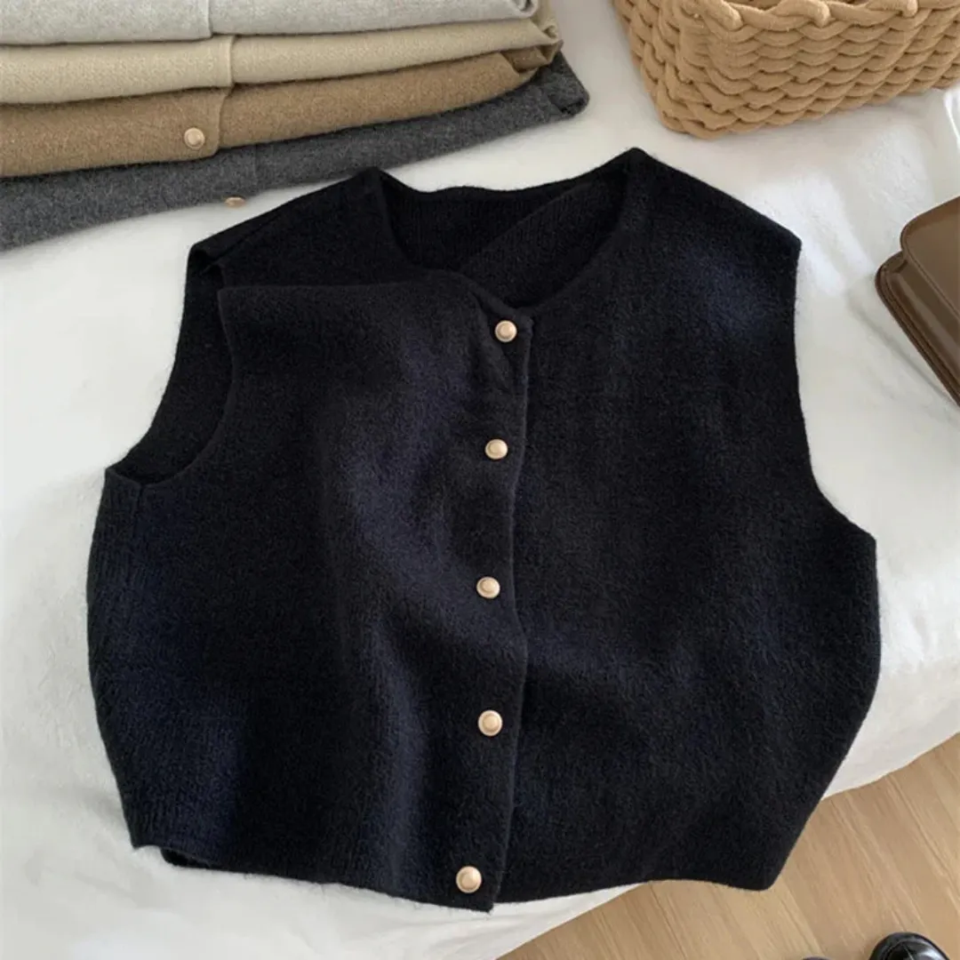 Women's Spring Button Down Vest | Oversized