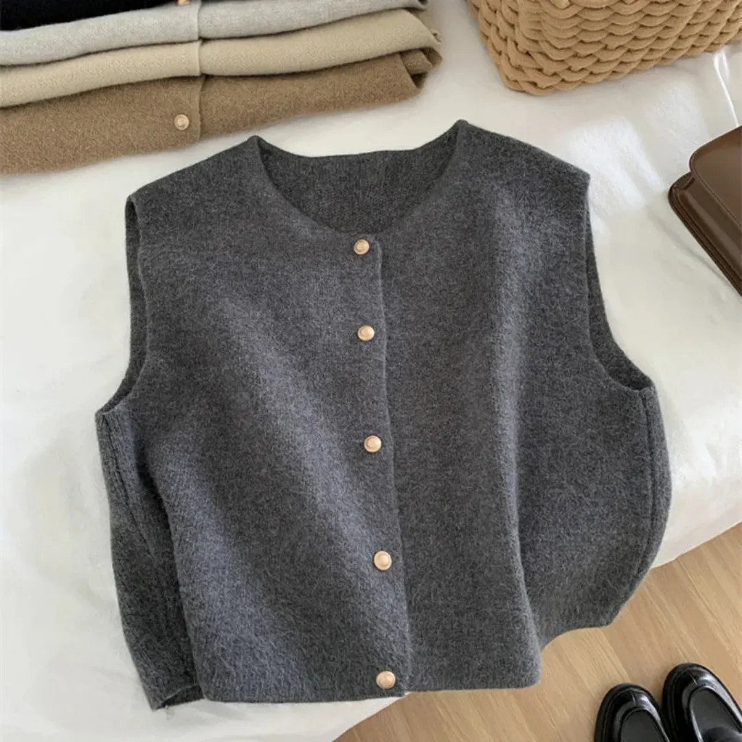 Women's Spring Button Down Vest | Oversized