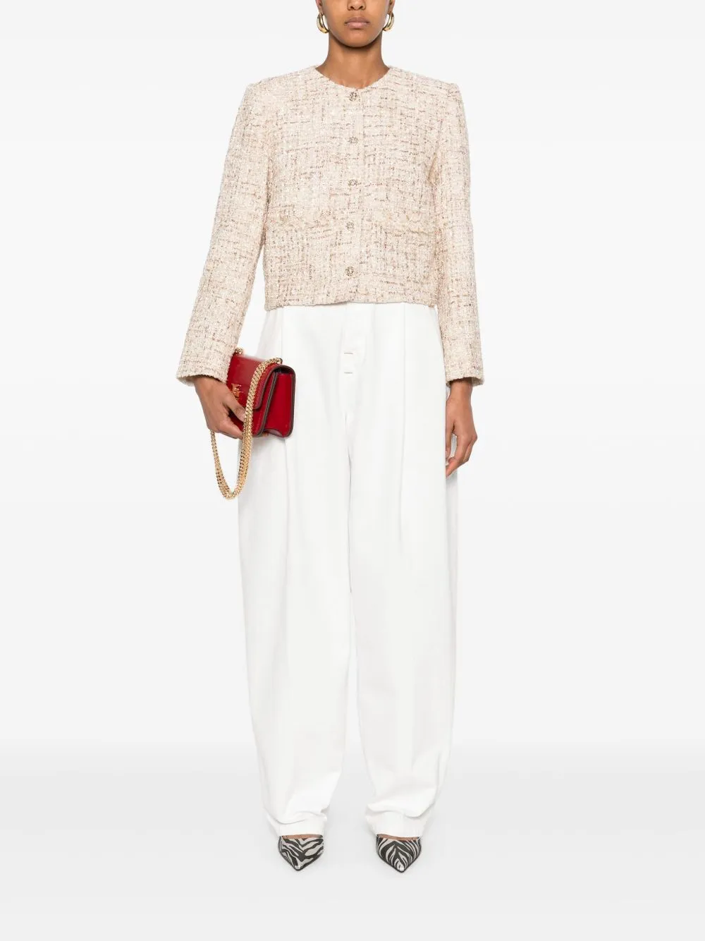 Wool blend short jacket