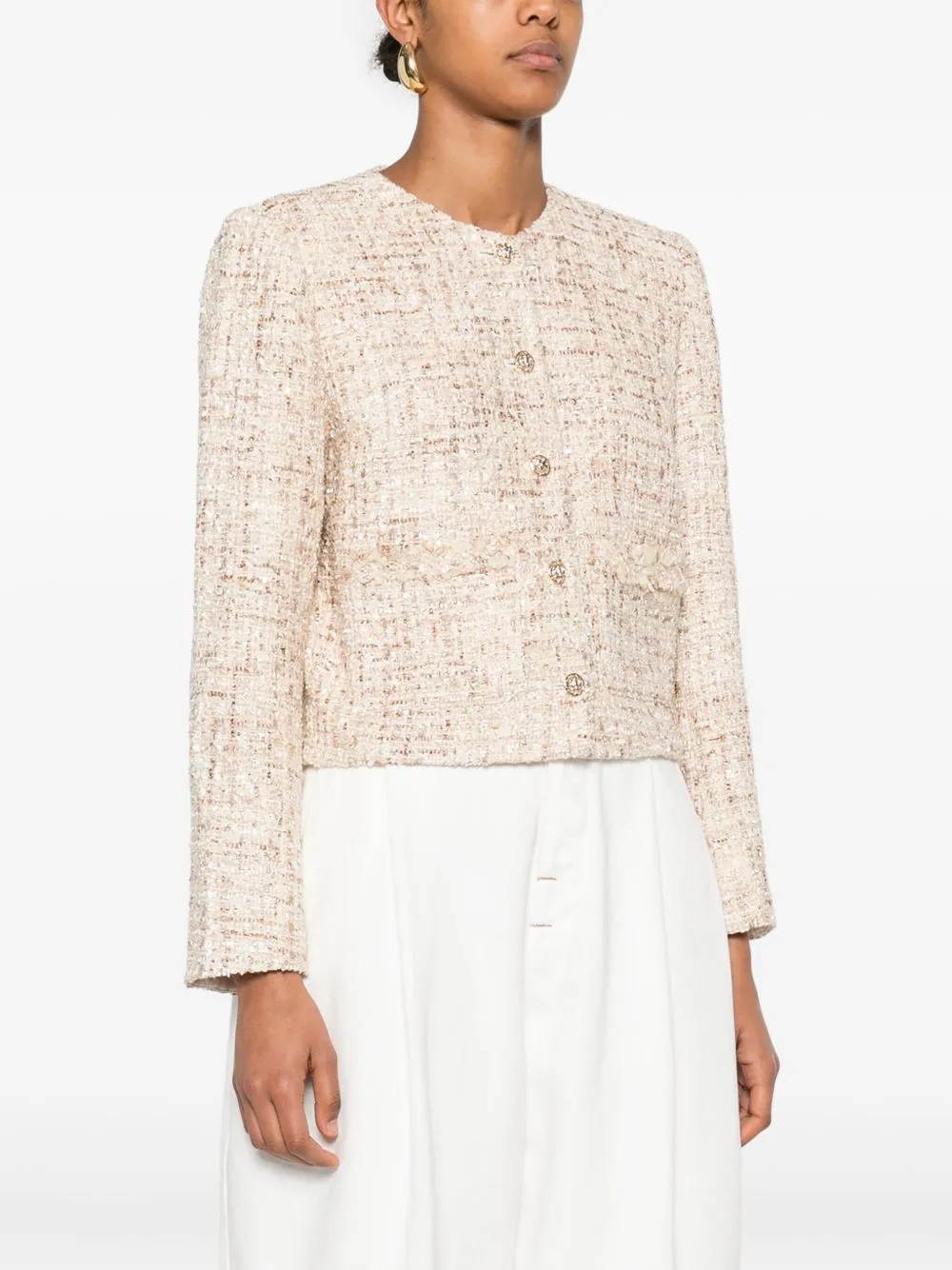 Wool blend short jacket