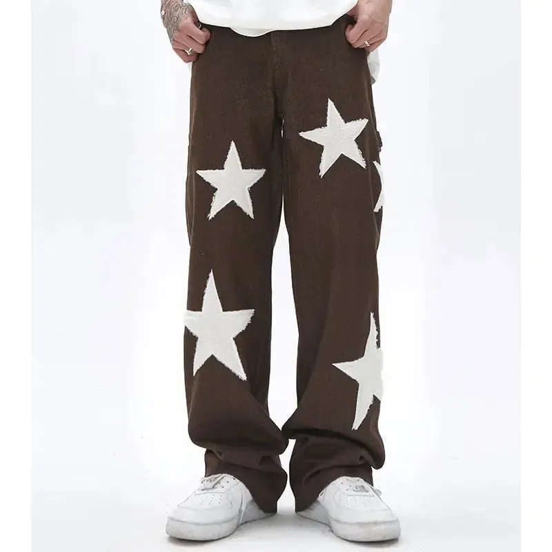 Y2K Star Print Jeans - Bold Streetwear Style