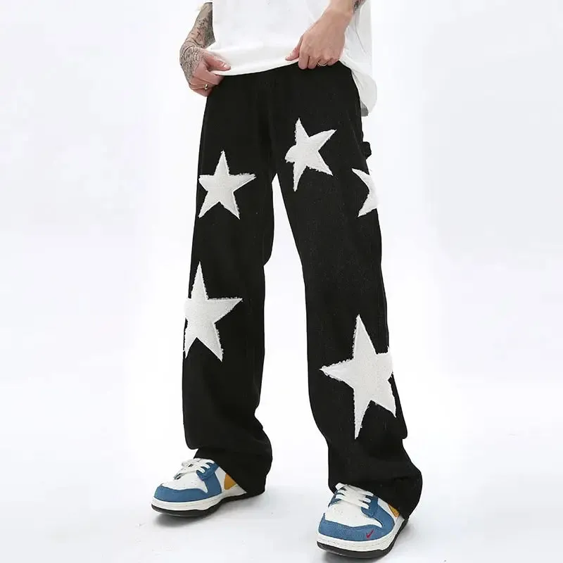 Y2K Star Print Jeans - Bold Streetwear Style