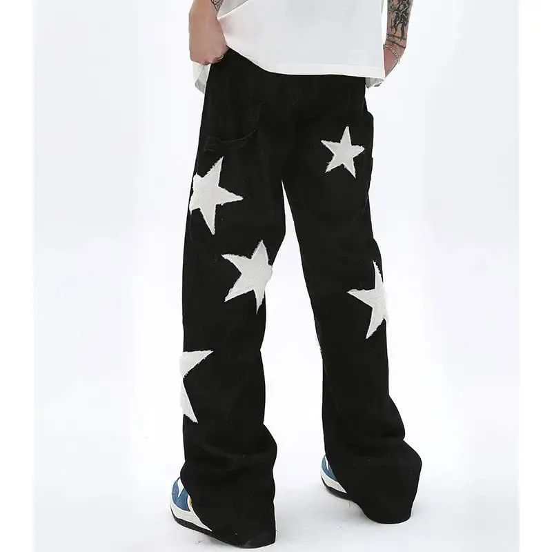 Y2K Star Print Jeans - Bold Streetwear Style