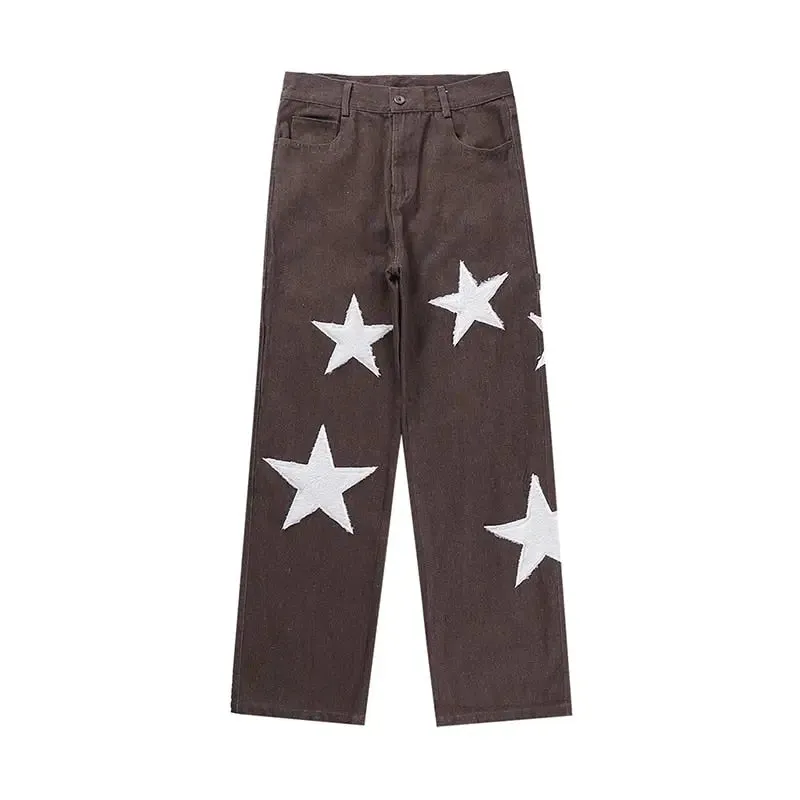 Y2K Star Print Jeans - Bold Streetwear Style