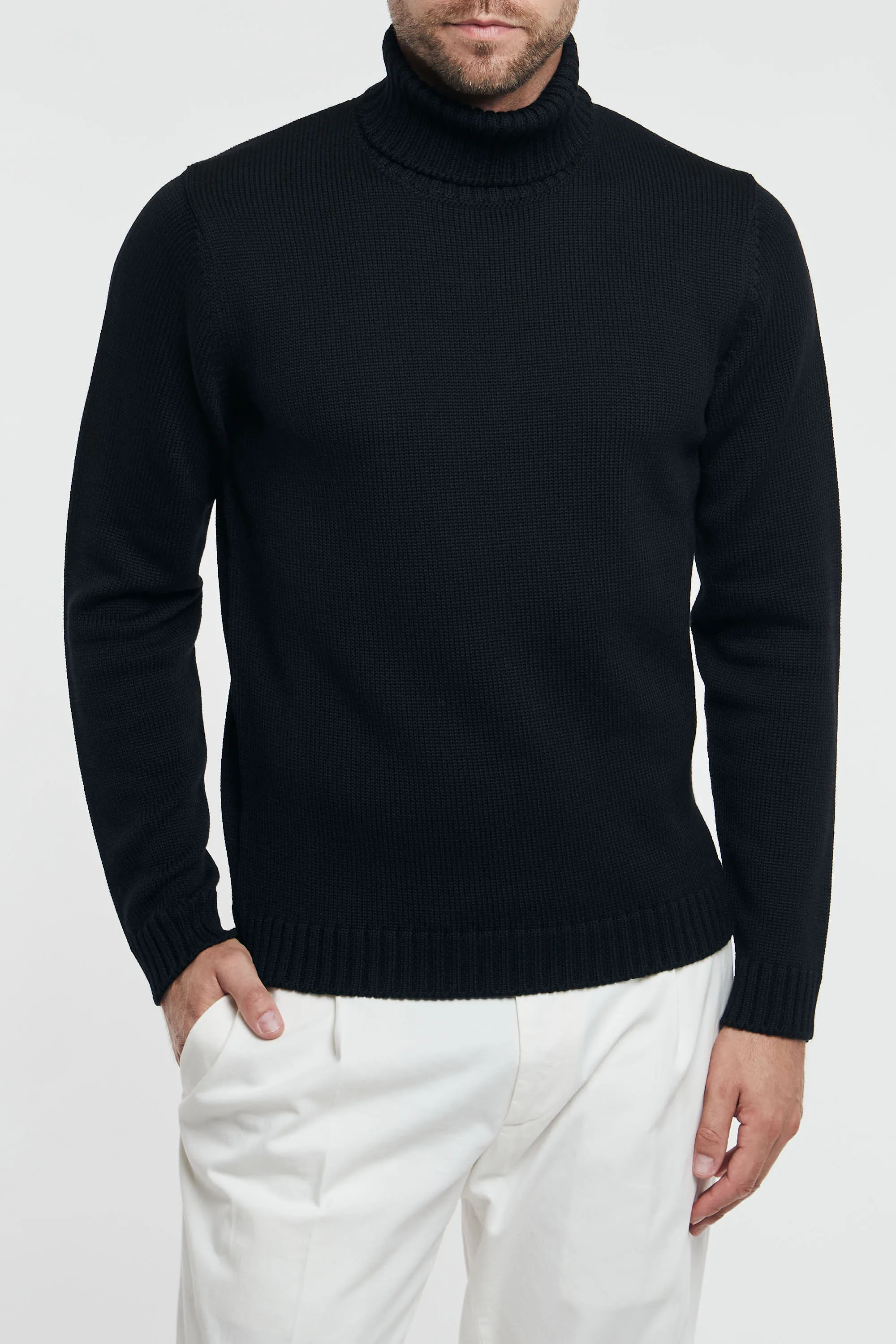 Zanone Maglia Dolcevita Nero Uomo