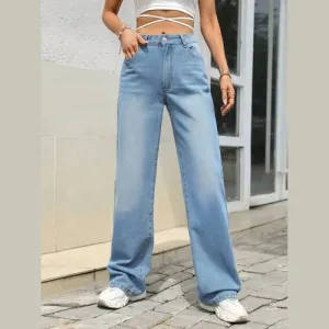 'Zendaya' Mid Rise Wide Leg Jeans