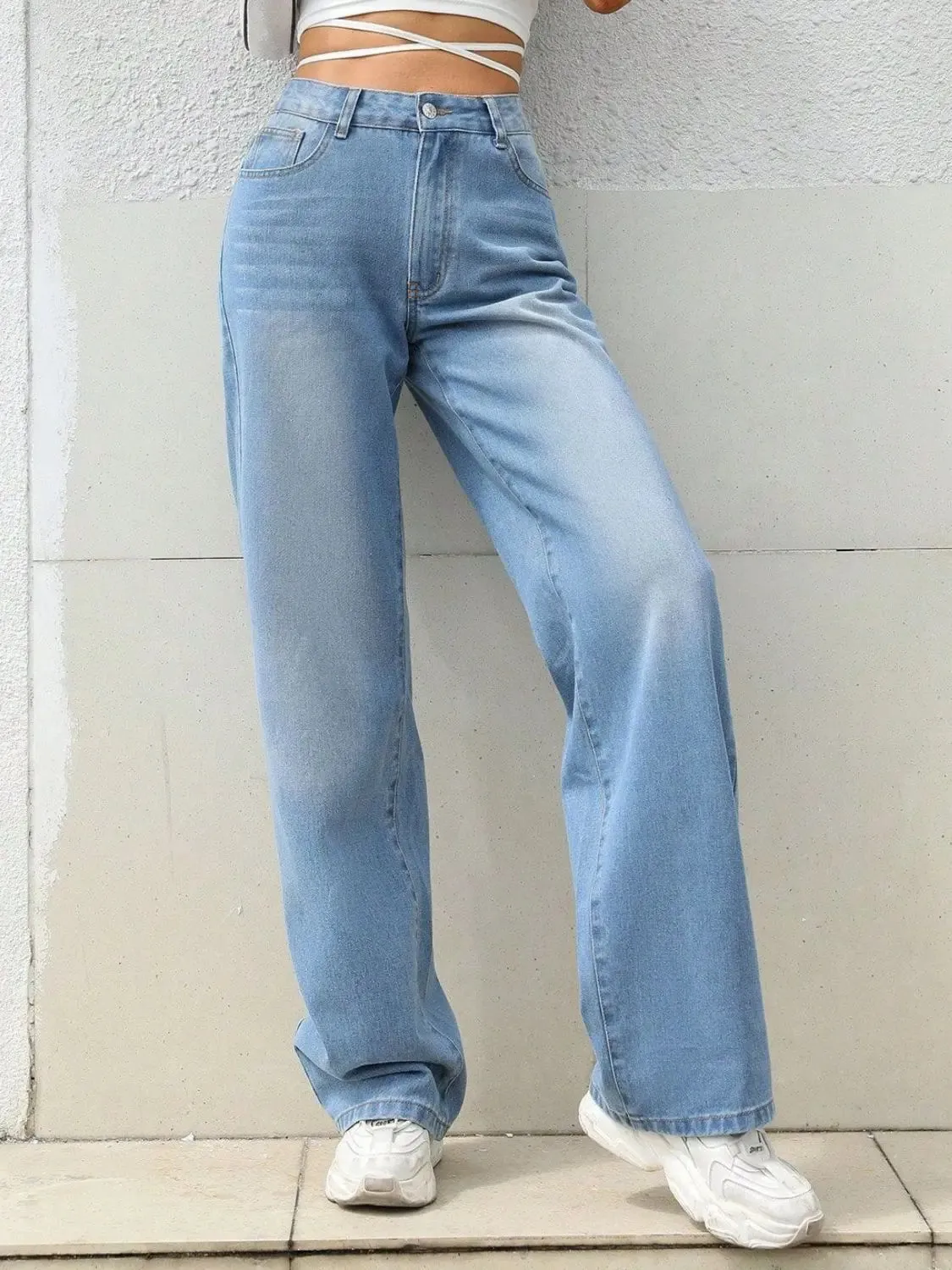 'Zendaya' Mid Rise Wide Leg Jeans