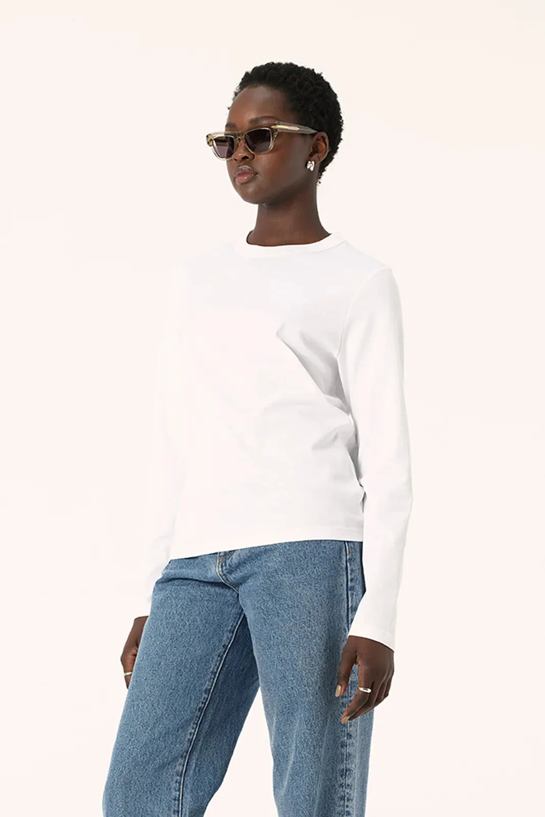 Zoe Long Sleeve Tee | White